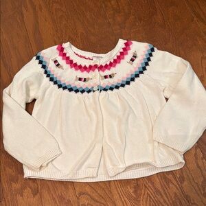 Gymboree Puppy School Fairisle Dachshund Wiener Dog Cardigan Sweater 5T